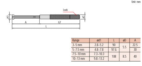 Small Hole Gauge .4-.5" part no 154-108