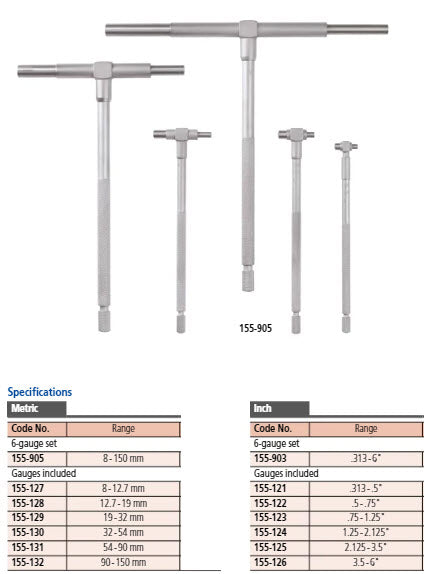 Telescopic Gauge 3.5-6" 155-126