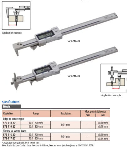 Digital ABS Back-Jaw Caliper, IP67  10,1-200mm, Edge/Center 573-718-20