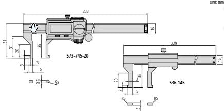 Mitutoyo Vernier Inside Caliper 10-150mm, 0,05mm, Metric 536-145