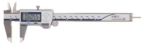 Mitutoyo Digital ABS Caliper Coolant Proof IP67 In/Met, 0-6", Thumb Roller,  Round Rod depth gauge, w/o Output 500-768-20