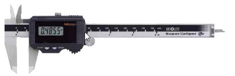 Digital Solar Caliper, 0-150mm/0-6" x .01mm/.0005" No Output, Square Depth Rod & Thumb Roller 500-786 IP67