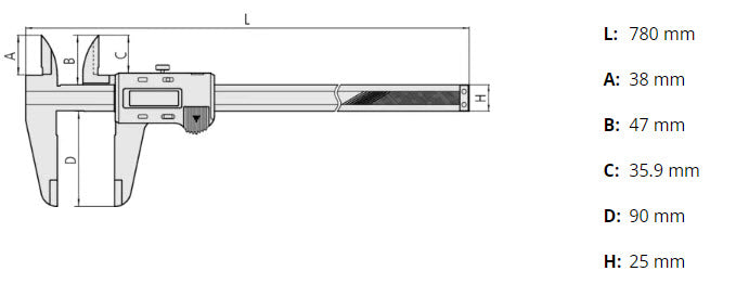 Digital ABS Caliper 500-501-100-600mm Heavy duty Caliper .01mm with SPC Output