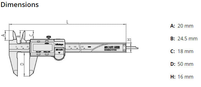 Digital ABS AOS Caliper 500-162-30