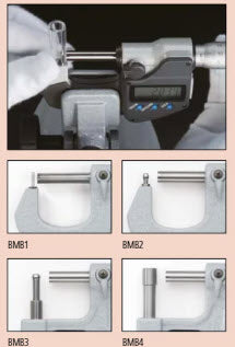 Digital Tube Micrometer, IP65, Inch/Met. Spherical Anvil Flat Spindle, 0-25mm/0-1" 395-363-30