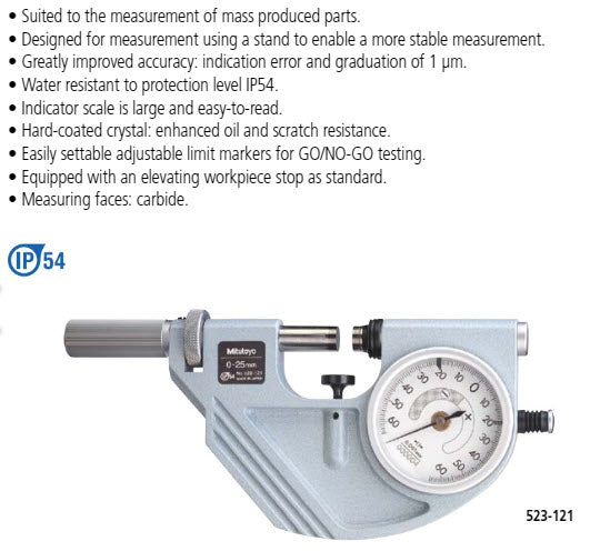 Dial Snap Meter 50-75mm 523-123