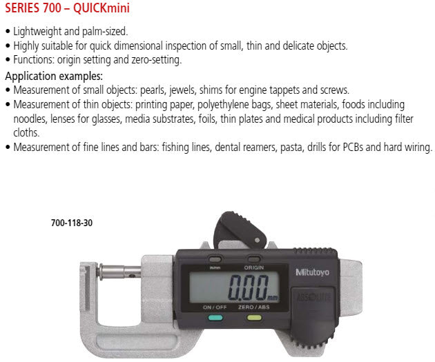 ABS AOS Thickness Gauge, Quick Mini 700-118-30