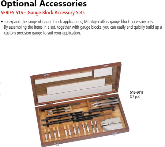 Gauge Block Accessory Set 516-601J