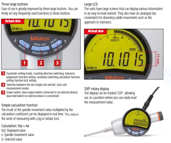 Digital Indicator ID-F  Range 50mm/2", 0.00002"/0.0005 mm 543-858E