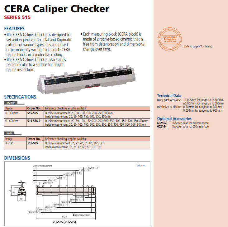 CERA Caliper Checker 20-300mm 515-555