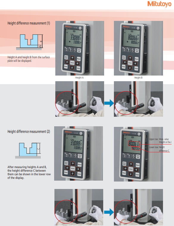 QM Height with Air Floating, Inch/Metric 0-14", 0,00005"/0,0001"/0,0002", 518-245