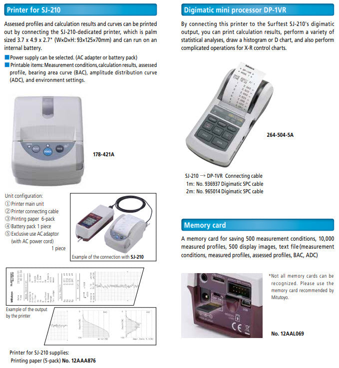 Mitutoyo 178-563-11E Surftest SJ-210 Surface Ronch/mm] “R2µm; .75mN” Range Roughness Tester, 16mm Retractable Type