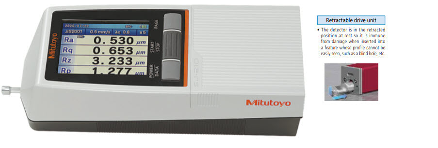 Mitutoyo 178-563-11E Surftest SJ-210 Surface Ronch/mm] “R2µm; .75mN” Range Roughness Tester, 16mm Retractable Type