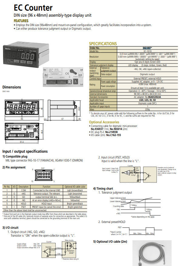 Mitutoyo Display Unit EC-Counter 542-007E