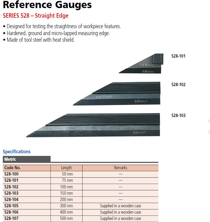 Knife Edge Straight Edge 50mm 528-100