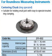 Mitutoyo - Centering Chuck - Ring Operated - 211-032