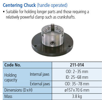 Mitutoyo - Centering Chuck 211-014