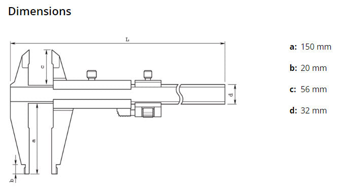 Vernier Caliper, Standard Jaws Nib Style 0-1000mm, 0,02mm, Fine Adjust. , Metric 533-506