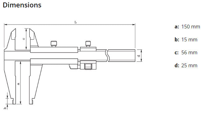 Vernier Caliper, Standard Jaws Nib Style 0-750mm, 0,02mm, Fine Adjust., Metric 533-505