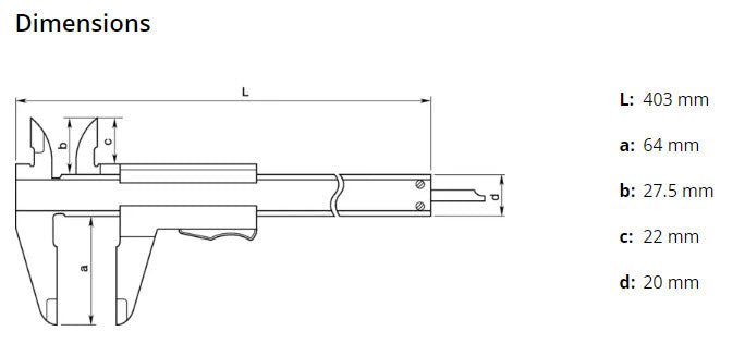 Mitutoyo Vernier Caliper with Thumb Clamp 0-300mm/0-12", 0,05mm, Metric/Inch 531-109