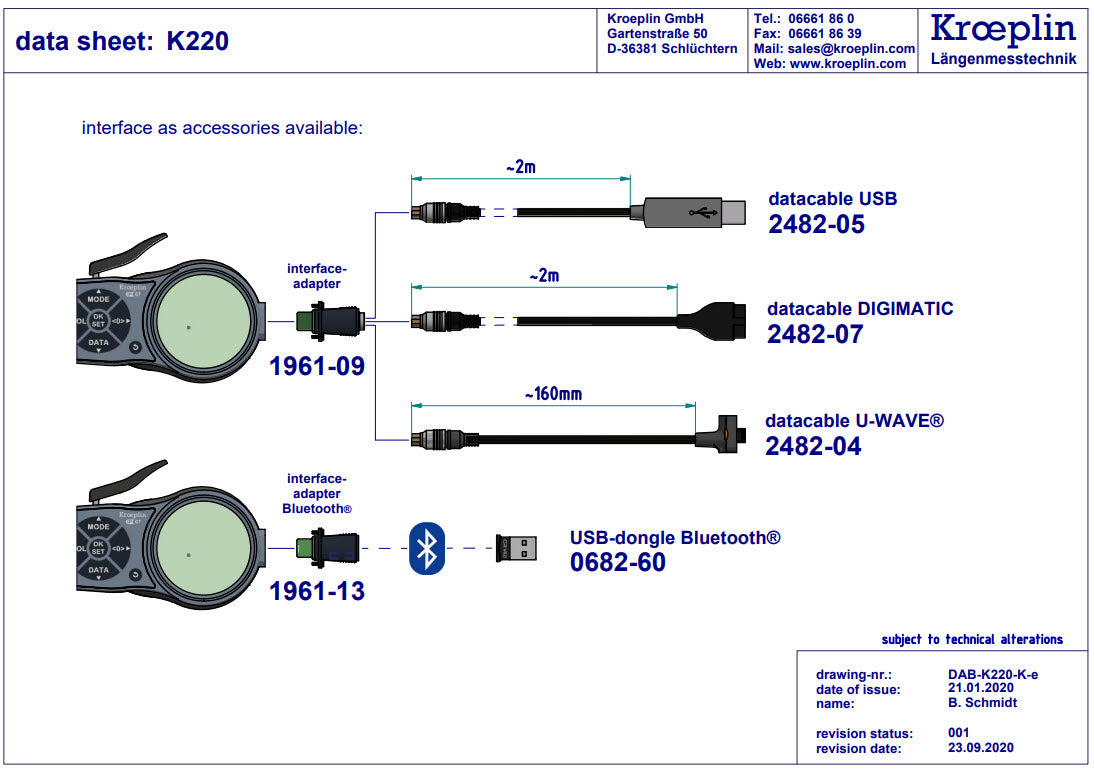 Digital External Caliper Gauge 0-20mm, 0.001mm K220