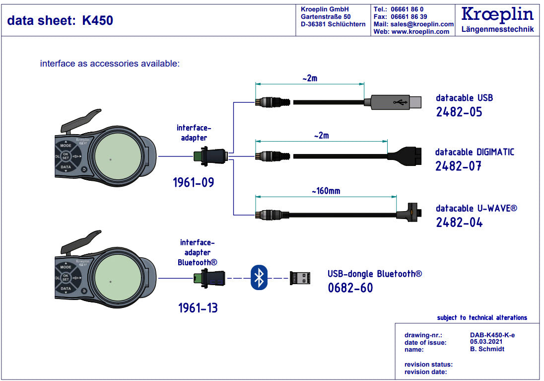 Digital External Caliper Gauge 0-50mm, 0.001mm K450