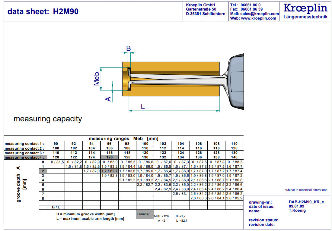 Metric Internal Caliper Gauge 90-140mm, 0.01mm