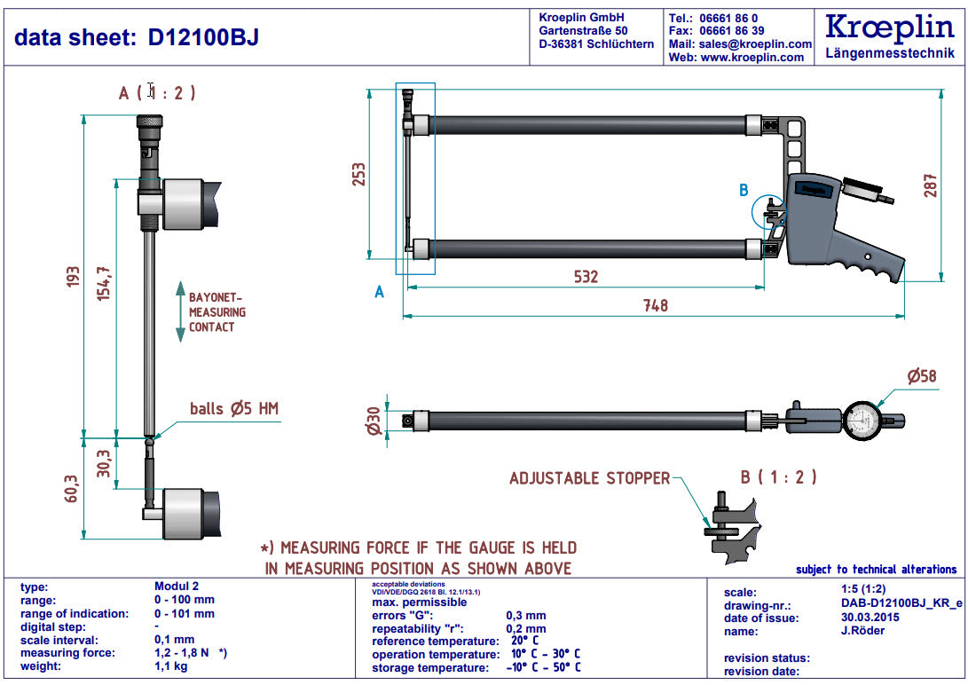 Digital External Caliper Gauge 0-100mm, 0.1mm C12100