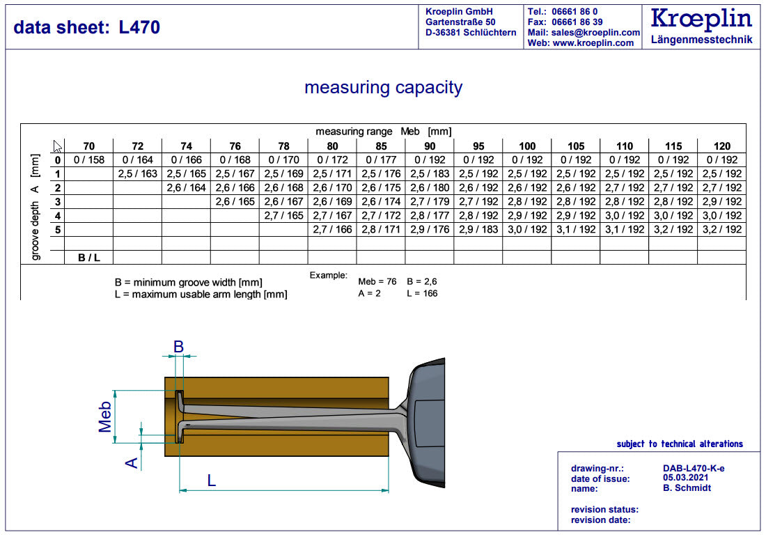 Digital Internal Caliper Gauge 70-120mm, 0.001mm, L470