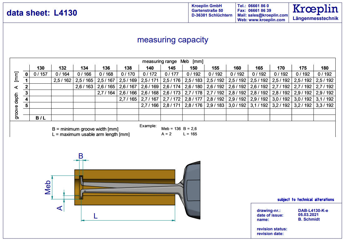 Digital Internal Caliper Gauge 90-190mm, 0.01mm