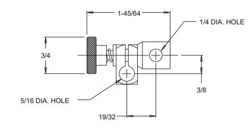 MHC 605-0042 Swivel Joint Clamp for Test Indicators, Hole Dia. 5/16" & 1/4", OAL 1-3/4"