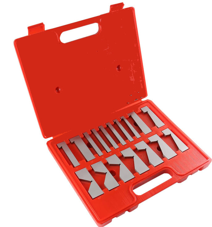 MHC 630-4275 17 Pc. Angle Block Set 1/4°, 1/2°, 1°, 2°, 3°, 4°,5°, 10°, 15°, 20°, 25°, 30°, 35°, 40°, 45° & 2 riser blocks.