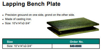 MHC Lapping Plate 10" x 14" x 2-3/4"