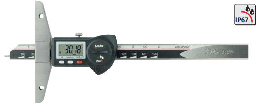 Mahr 4126600 Digital Depth Gauge IP 67 Model: 30EW Range: 0-150mm/0-6" Resolution: .01mm/.0005" Base Length: 100mm Waterproof: IP67