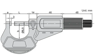 Insize Digital Outside Micrometer 3109-100 Range 3-4"/75-100mm Resolution .00005"/.001mm