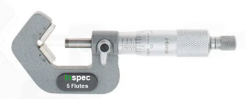 Inspec Vee Anvil micrometers 0.2-1" x .001" 5 flute 201-51-001