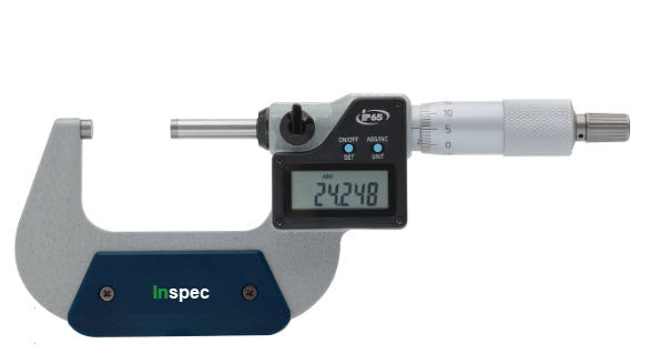 Inspec Digital Micrometer 133-02-410 Range 25-50mm/12" Resolution .00005"/.001mm IP65