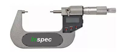 Inspec Spline Micrometer Range 0-1"/0-25mm Resolution .001mm/.00005" anvils 3mm x 10mm, 230-11-510