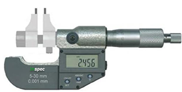 Inspec Micrometer Caliper Type Inside 334-01-410, 0-1"/0-25mm 0.00005"/0.001mm Resolution