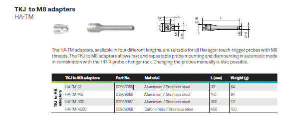 HA-TM-31 Probe Adapter TKJ/M8 (L = 31 mm) SKU: 03969365