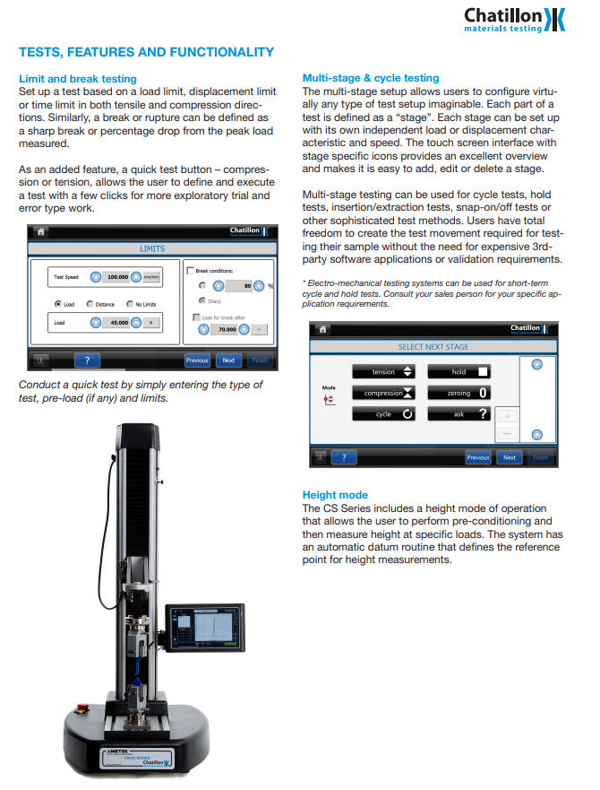 Lloyd Instruments/Ametek CS2-225 Single Column Bench Mounted Advanced Force Test System 225 lbf (1kN)