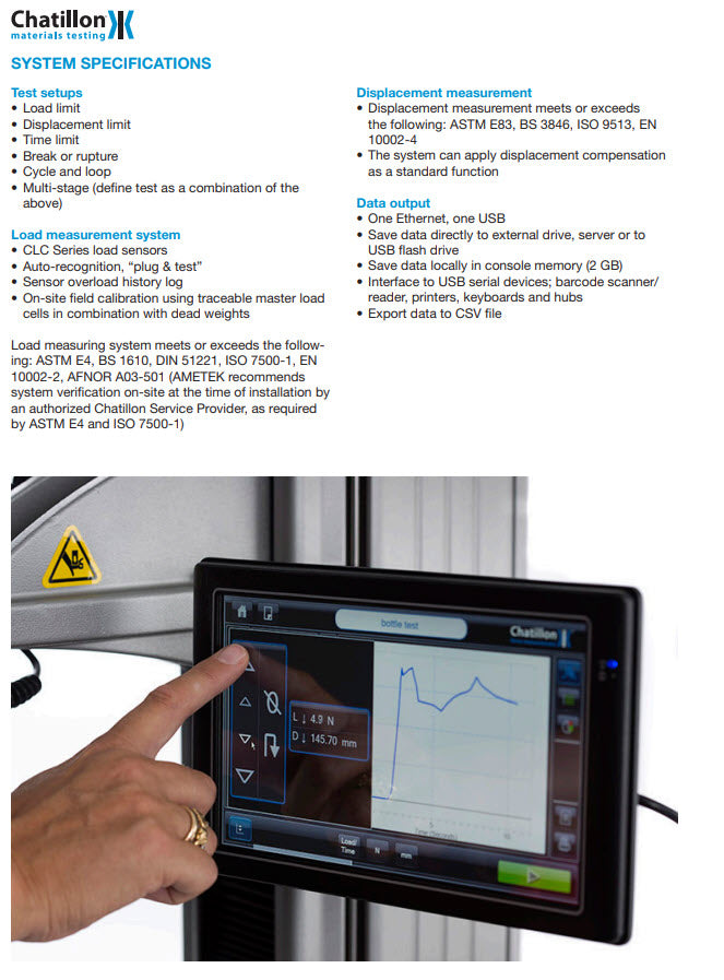 Lloyd Instruments/Ametek CS2-225 Single Column Bench Mounted Advanced Force Test System 225 lbf (1kN)