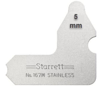 Starrett 167M-5 Radius Gauge Metric 5mm RADIUS GAUGE