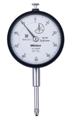 Dial Gauge, Flat Back, ISO Type 20mm, 0,01mm 2050AB