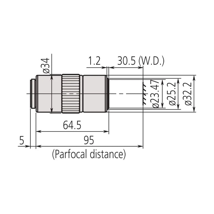 378-810-3 M Plan Apo SL20X Objective for bright-field observation in visible range, SL Super Long working distance