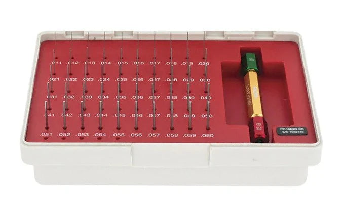 MHC 616-8200 Pin Sets Class ZZ Pin Sets M0-Plus Range : .011"-060" Class : ZZ Tolerance : +.0002" Number of pins : 50 With Handle