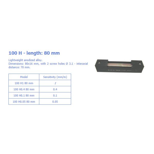 Verdict EDA 59/0304 Small screw on levels 80mm long accuracy .1mm