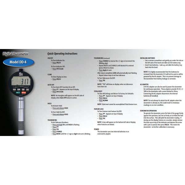 REX DD-4-A Rex Durometer Description : Shore A Digital Durometer