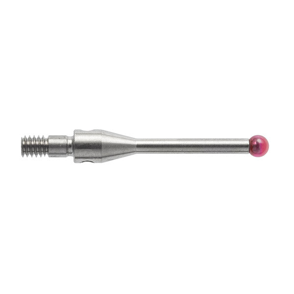 M2 Ø2 mm ruby ball star stylus centre, stainless steel stem, L 16.3 mm A-5000-3609