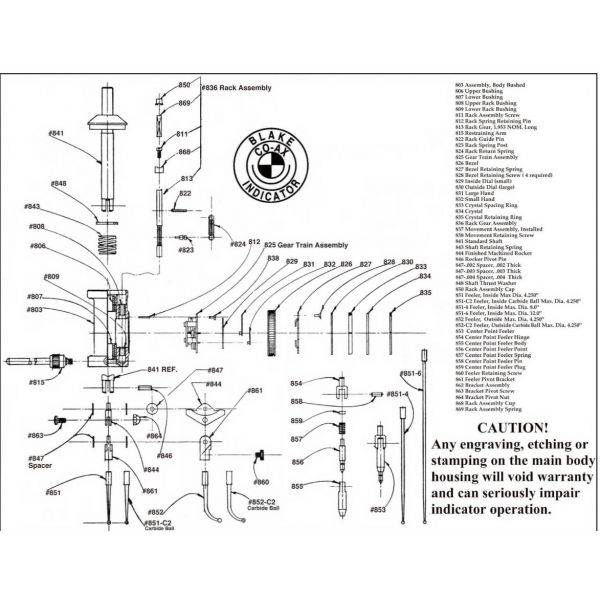 BLAKE CX-1 (801) 5/32" to 4-1/4" Internal Capacity Diameter, 0 to 4-1/4" External Capacity Diameter Co-Ax Type Centering Indicator